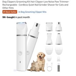 Dog Clippers Grooming Kit Hair Clipper-Low Noise Paw Trimmer- Rechargeable - Cordless