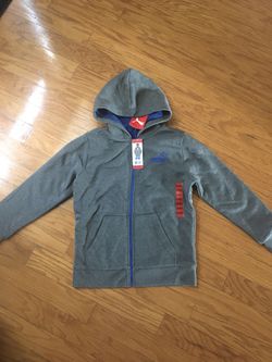 NWT puma boys hoodie jacket grey size 10/12