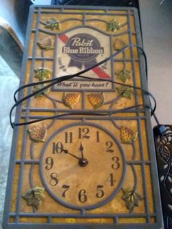 Collectible Pabst blue ribbon beer clock for the low