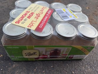 New - 12 (16 OZ) MASON JARS