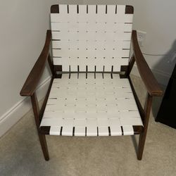 Mid century Danish leather arm chair (Hans J Wegner design style)