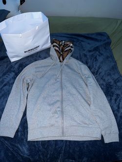 Burberry Hove Check Embroidery Logo Zip Hoodie