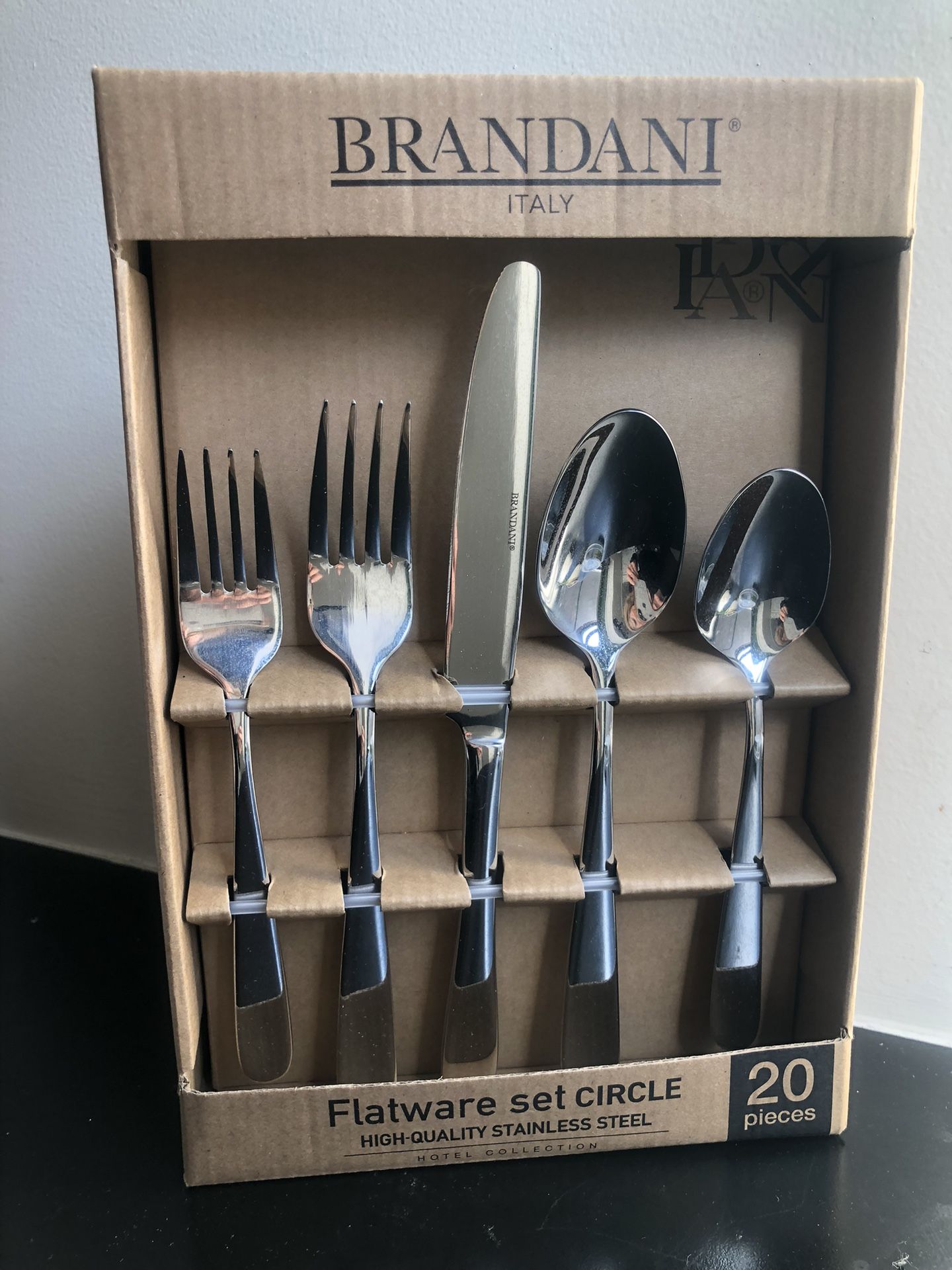 Brandani Italy Circle Flatware Set 20 Piece High Quality Stainless Steel NEW
