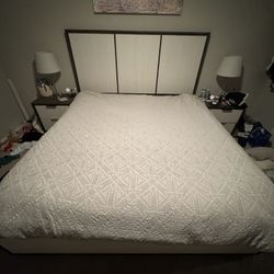 King Size Bed And Mattress With Matching Chest Of Drawers