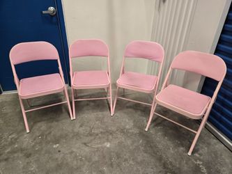 Pink folding chairs / Padded