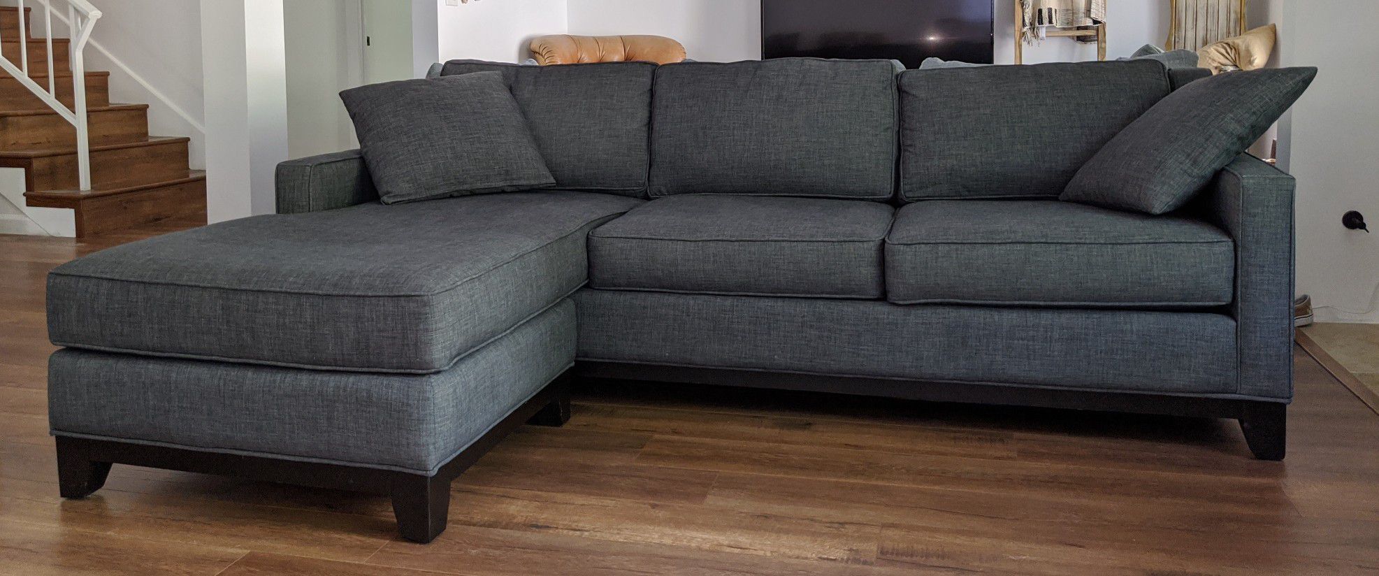 Fabric Reversible Chaise Sectional Sofa