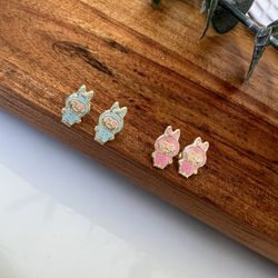 10k Solid Gold Labubu Earrings