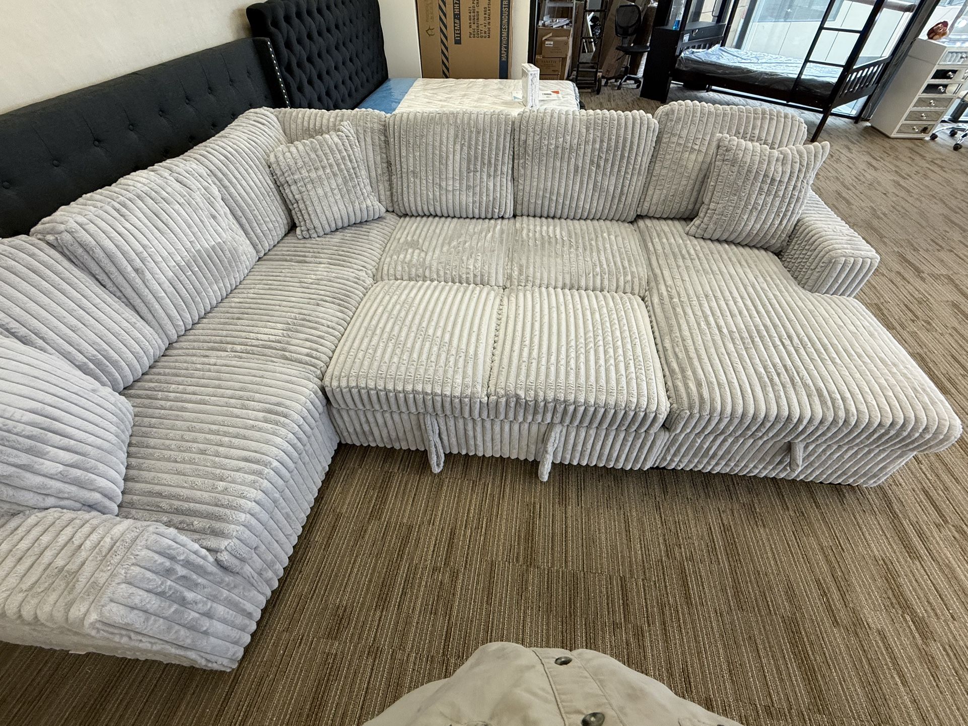Oversized Sleeper Sectional W USB Ports