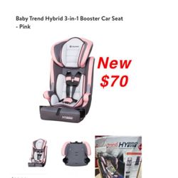 New baby trend hybrid 3&1 booster car seat $70 in box east Palmdale (pink gray)