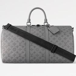 👜 Louis Vuitton Keepall Bandoulière 50 – Grey (Authentic)