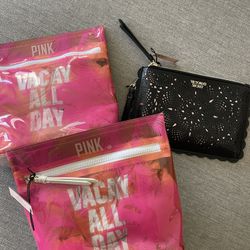 Victoria’s Secret Wristlet Purse and PINK Cosmetic Bag - $5 Each
