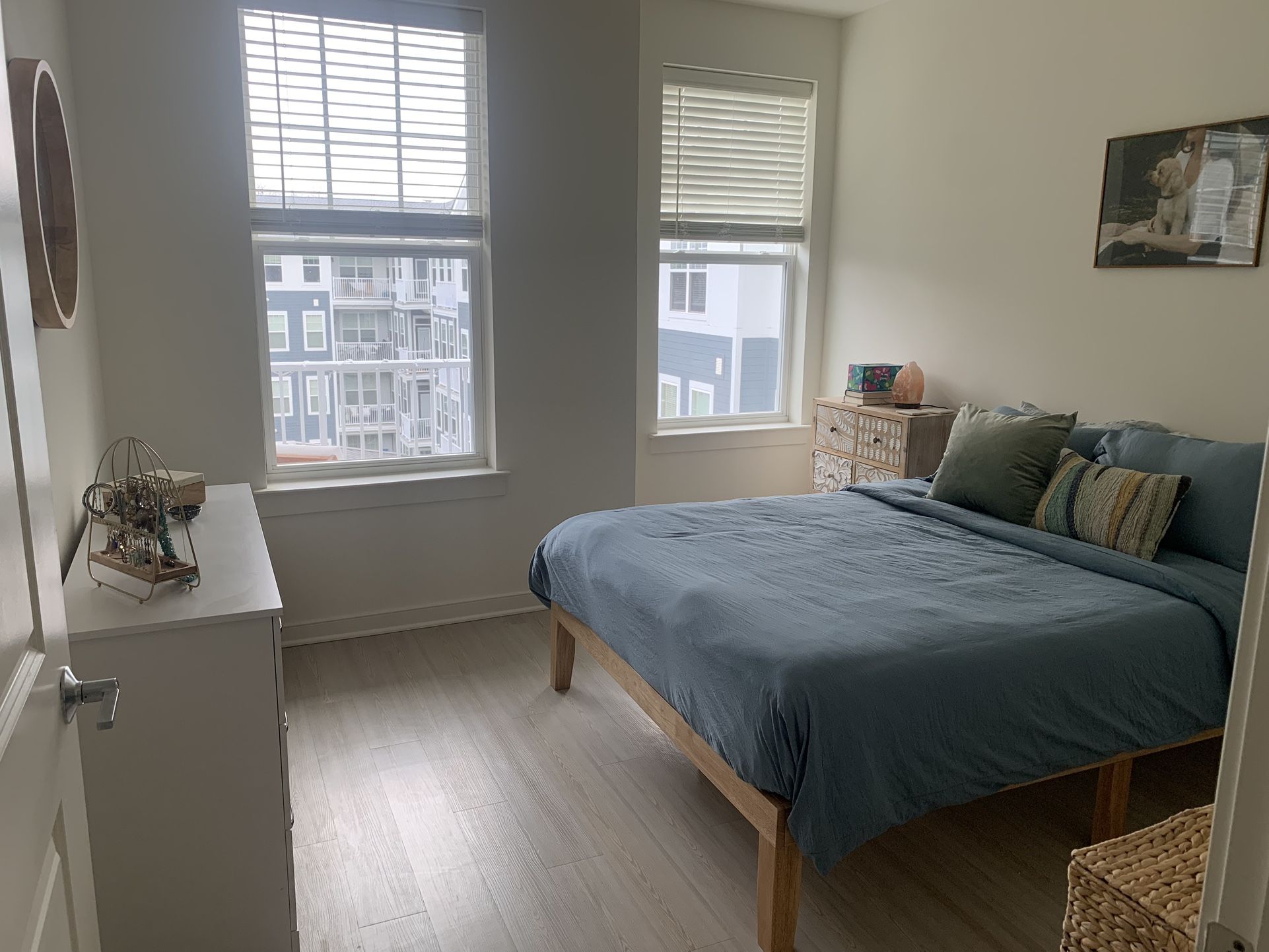 Queen Sized Natural Wood Bed Frame + Mattress