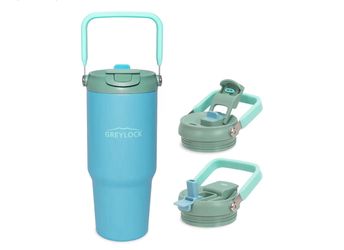 Greylock 30 oz Tumbler with Handle, Vacuum Insulated Tumblers with Flip Straw and Top Handle