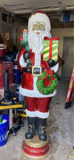 6 feet tall lighted indoor outdoor lighted Santa