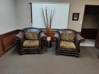 Designer chairs and Vase
