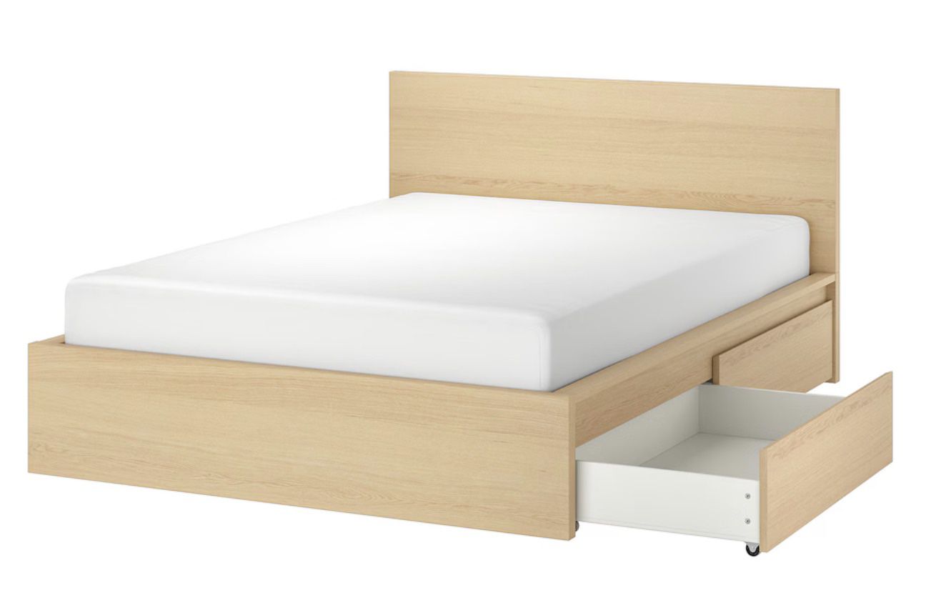 Malm Queen Size Bed Frame Set