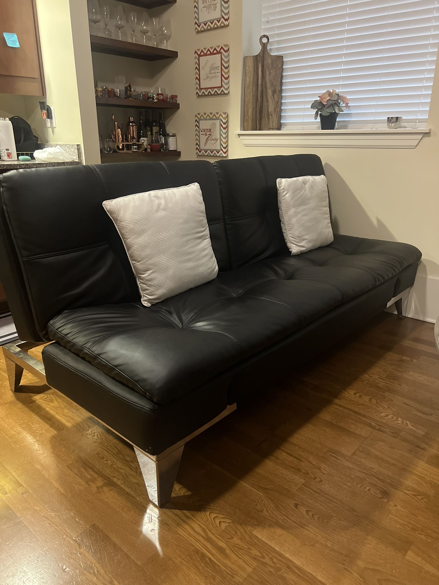 Black Leather Electric Couch