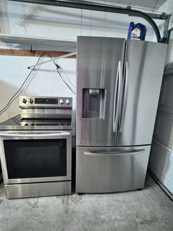 Samsung Stainless Steel Refrigerator and Range Set