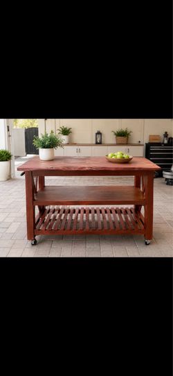 Solid Wood Kitchen Island Cart