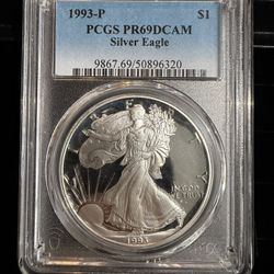 1993 Philly PCGS Proof 69 DCAM Silver Eagle