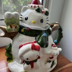 Hello Kitty Christmas Holiday Sanrio Blue Sky Teapot