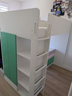 Ikea Smastad Bunk Bed w/ Desk & 3 drawers