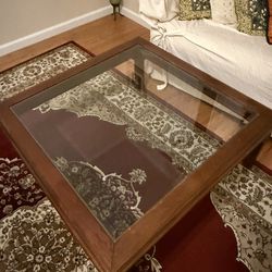 Mahogany Glass Top Coffee Table
