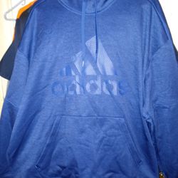 Adidas Men’s Athletics Essentials Logo Hoodie Blue BR3233 Size LARGE