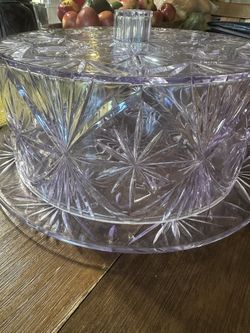 MCM Lucite Plastic Cake Plate And Cover