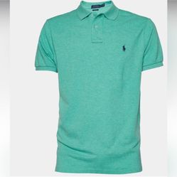 Polo Ralph Lauren Green Cotton Pique Custom Fit Polo T-Shirt Size X-Large