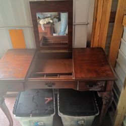 Vanity With Stool Wooden