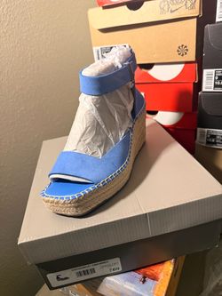 Franco Sarto Blue Espadrille Wedge Sandals – Women’s Size 7 – New in Box