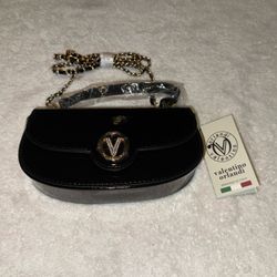 NWT Valentino Orlandi Italy Black Crossbody Purse, Shoulder Bag, Clutch MSRP 210