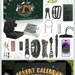 24 Pcs Survival Kit Advent Calendar. New In Box.