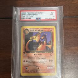 POKEMON 1ST EDITION DARK CHARIZARD 2000 PSA 9 MINT NON HOLO 21/82 🔥