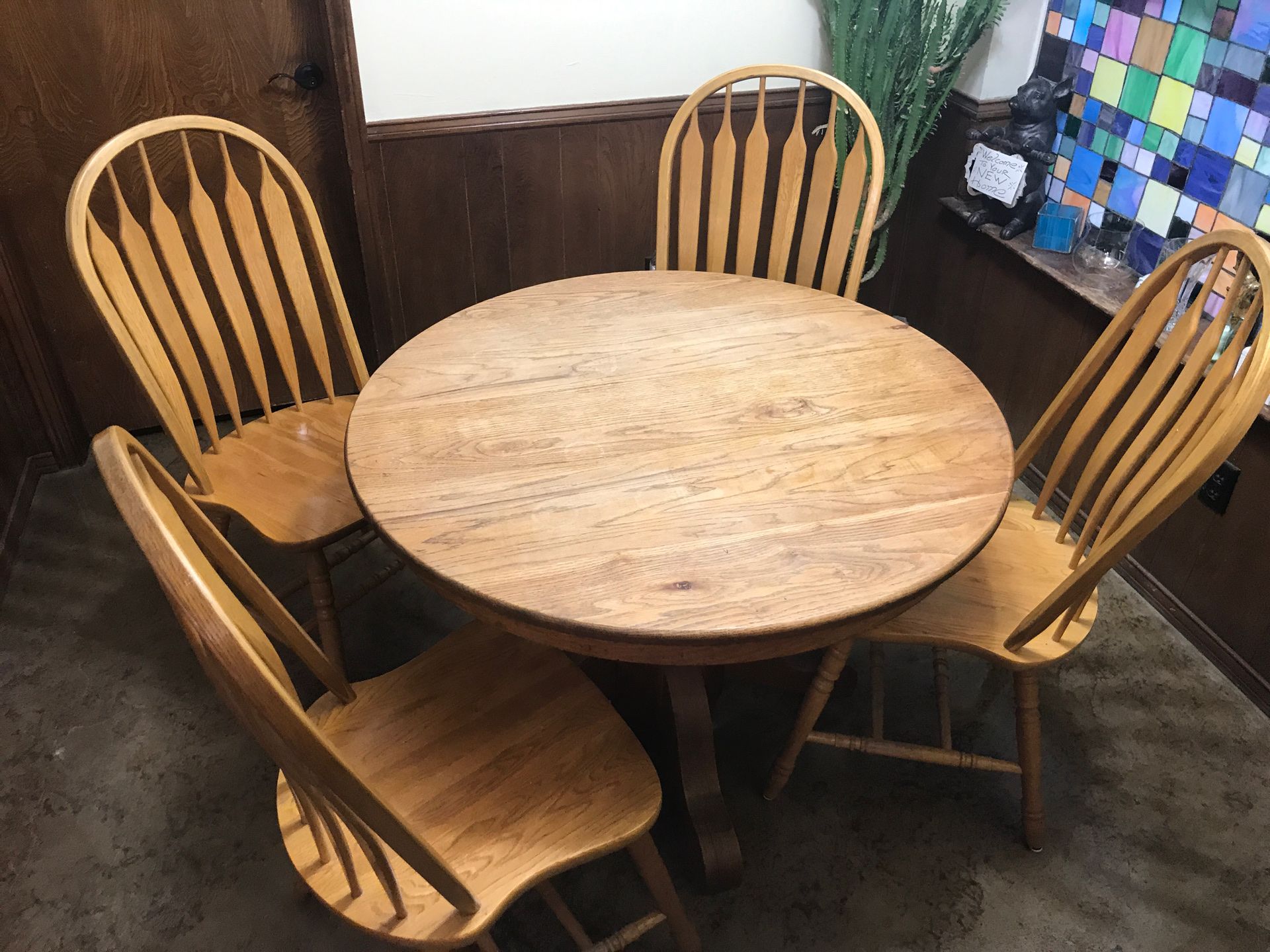 Vintage Solid Oak Kitchen Table