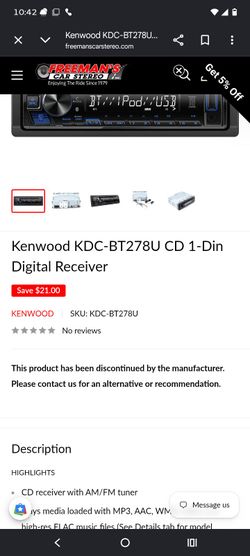 Kenwood cd receiver