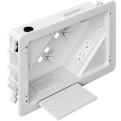 In-Wall TV Box with Outlets & Cord Hider – 11.9" x 8.4" w/ Flange