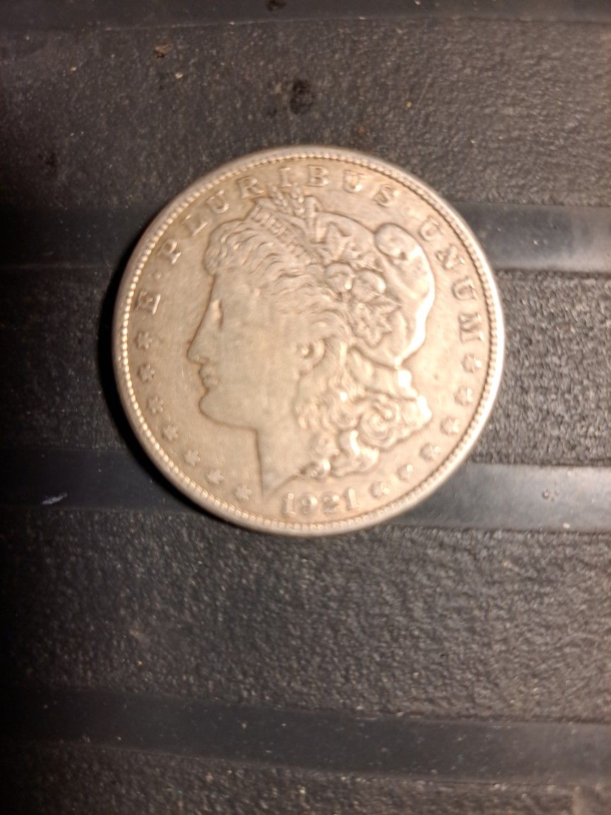 1921 S Morgan silver dollar, good
