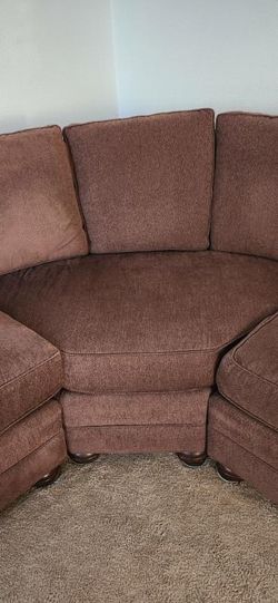 Brown Fabric Curved Sectional Sofa Lexington