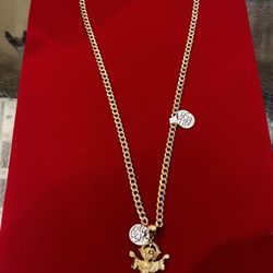 14k gold chain and charm 19 grams new 