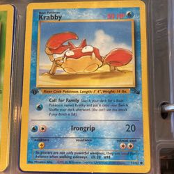 Krabby 1st Edition 51/62 Fossil Set