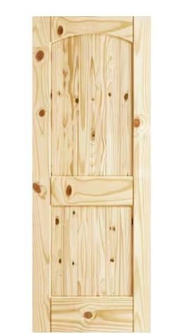 36 in. x 80 in. Colonial 2-Panel Arch Top Solid Wood Door Slab