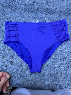 A.N.A. Full Brief Swim Bottoms Color Blue Elastic Stretch Waist Gathered XL . New Without Tags