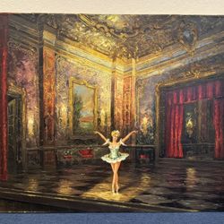HEINZ MUNNICH (1921-d1977, Listed Germany) Oil Painting Dancer in Concert Hall
