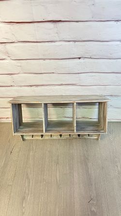 Gray Farmhouse Wall Shelf Hooks