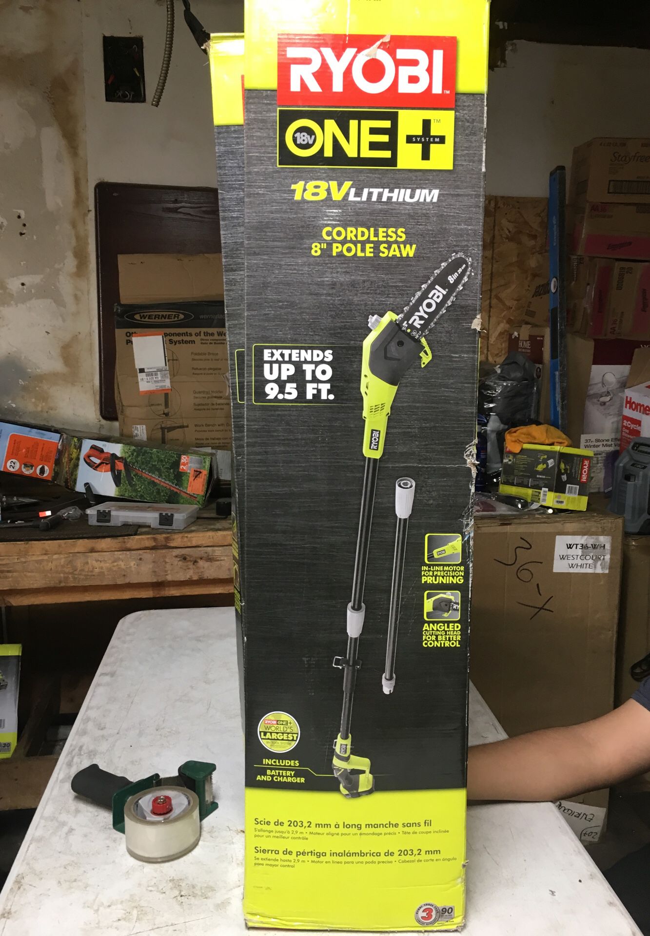 RYOBI ONE+ 8 in. 18-Volt Lithium-Ion Cordless Pole Saw 1.3 Ah Battery and Charger Included