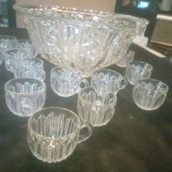 Christal Glass Punch Bowl  Set