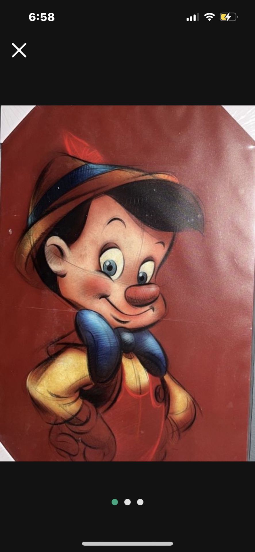 Disney Pinocchio Canvas 23x16”
