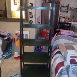 Tall Green Ladder Shelf